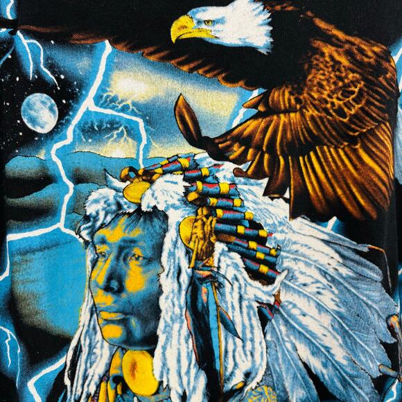 Vintage American Thunder Eagle AOP Size XL Single Stitch Lightning 90’s - Picture 6 of 12